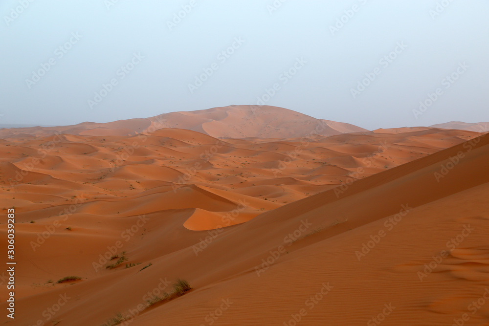 Sand dunes of Sahara desert near Merzouga, Morocco