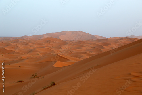 Sand dunes of Sahara desert near Merzouga  Morocco