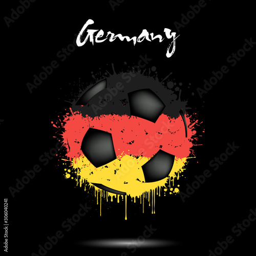 Soccer ball in the colors of the Germany flag