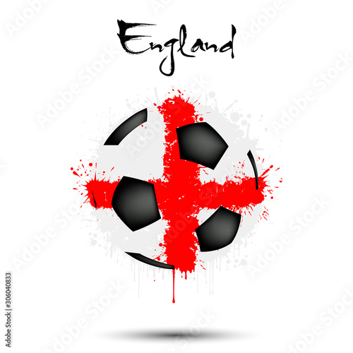 Soccer ball in the colors of the England flag