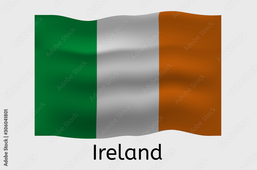 Obraz premium Irish flag icon, Ireland country flag vector illustration