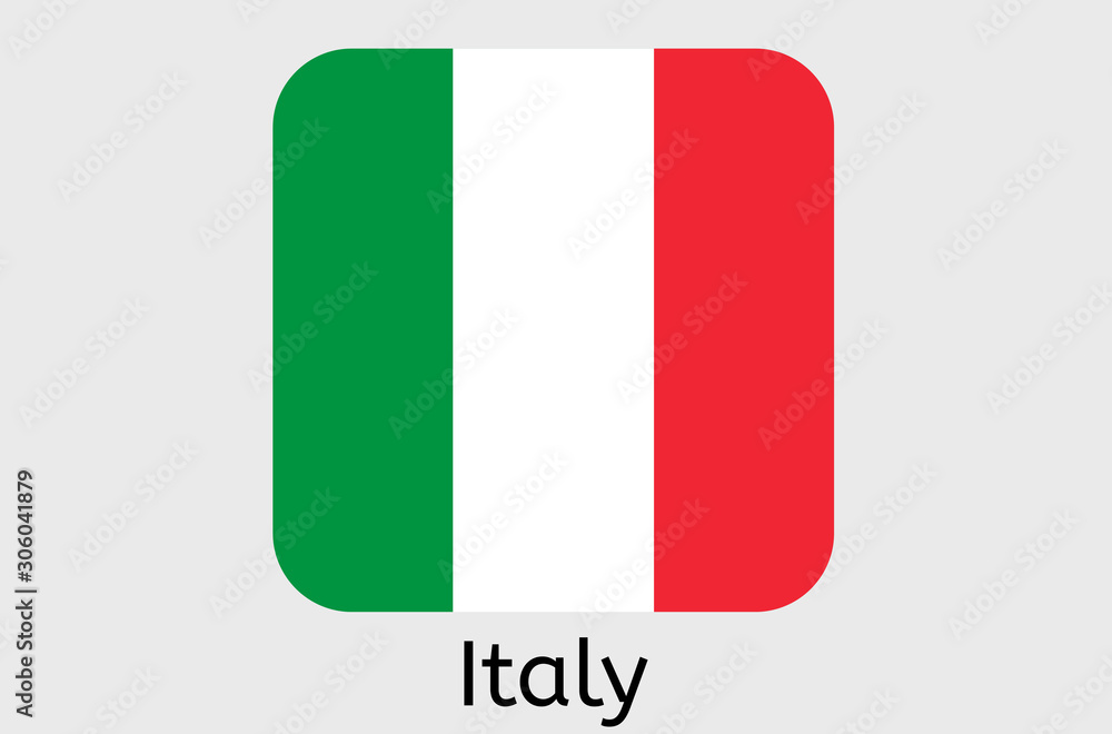 Italian flag icon, Italy country flag vector illustration