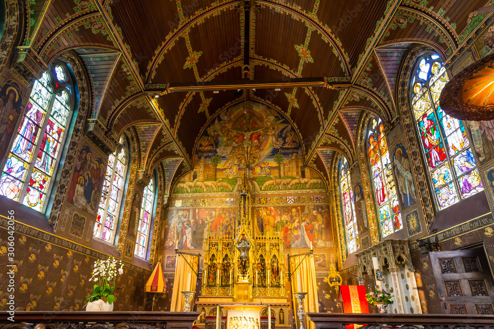 Interior of old church, Europe, nobody