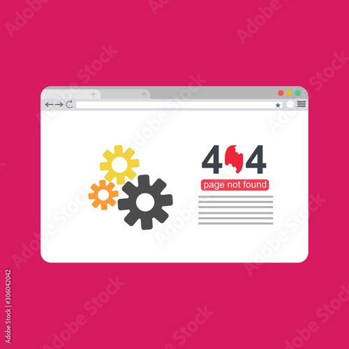 Design 404 error. Vector concept illustration for page 404. Page is lost and not found message. Template for web page with 404 error. Modern illustration design.