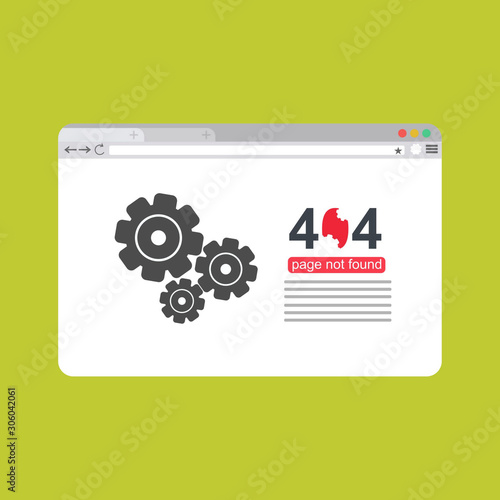 Design 404 error. Vector concept illustration for page 404. Page is lost and not found message. Template for web page with 404 error. Modern illustration design.