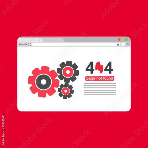 Design 404 error. Vector concept illustration for page 404. Page is lost and not found message. Template for web page with 404 error. Modern illustration design.
