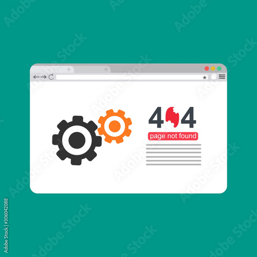 Design 404 error. Vector concept illustration for page 404. Page is lost and not found message. Template for web page with 404 error. Modern illustration design.