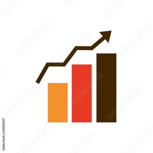 statistics growth diagram business strategy icon