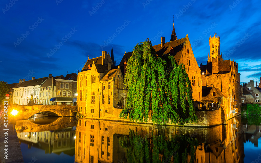 Belgium, Brugge, European town with river channels