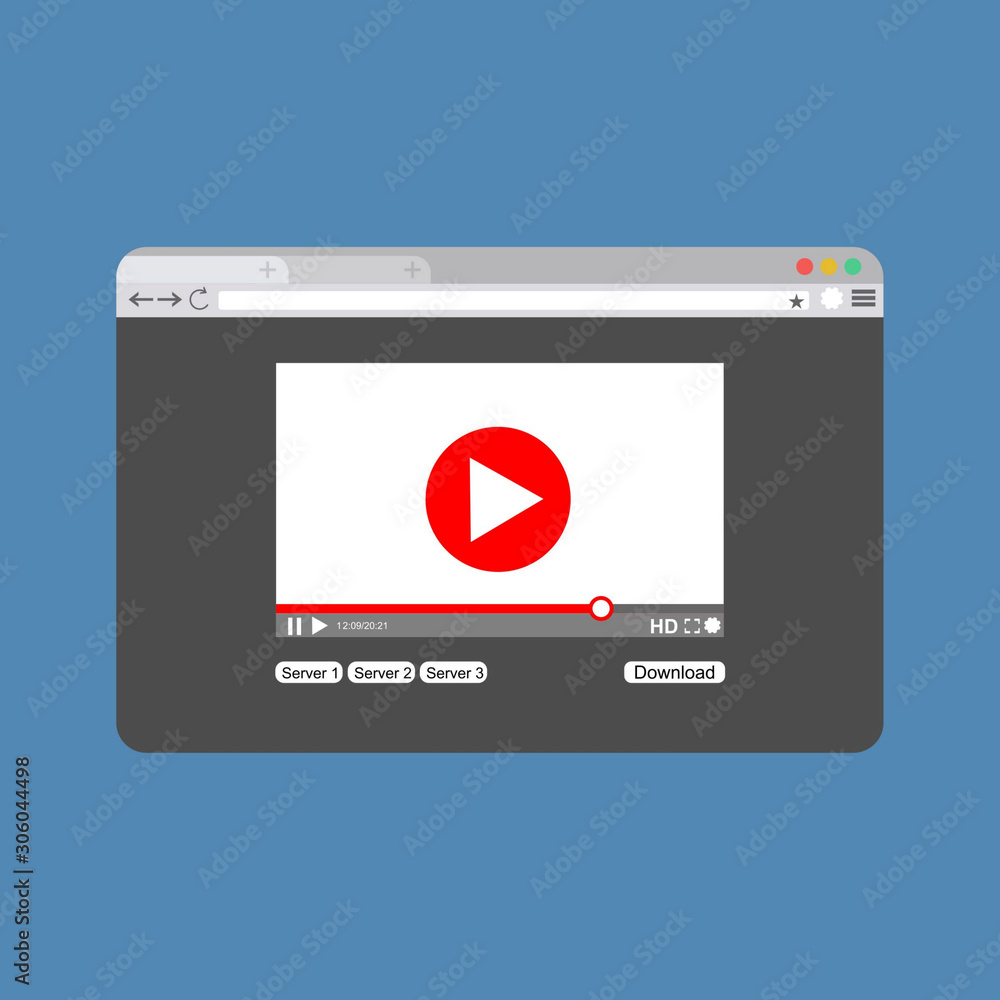 video player with web streaming. website for sharing videos.easy to use and highly customizable. Modern vector illustration concept, isolated on colored background. video player with web streaming. website for sharing videos.easy to use and highly customizable. Modern vector illustration concept, isolated on colored background.