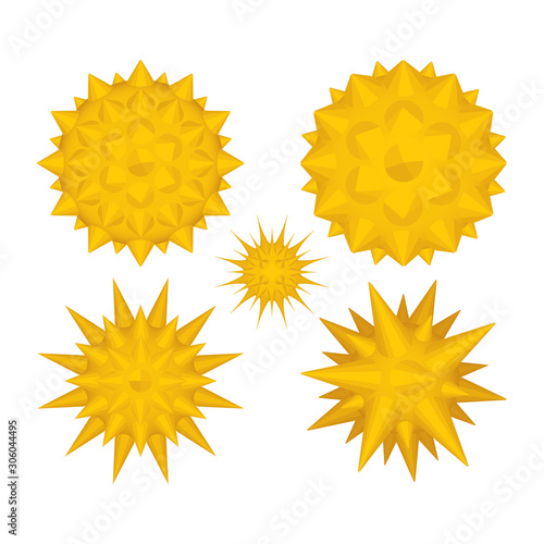 Virus and bacteria abstract vector illustration. Microorganisms graphics set isolated on white background. 