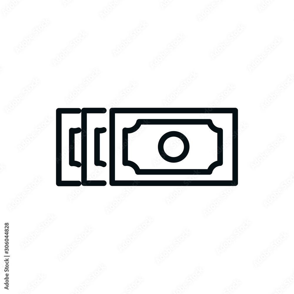banknote money cash shopping line style banknote money cash shopping line style