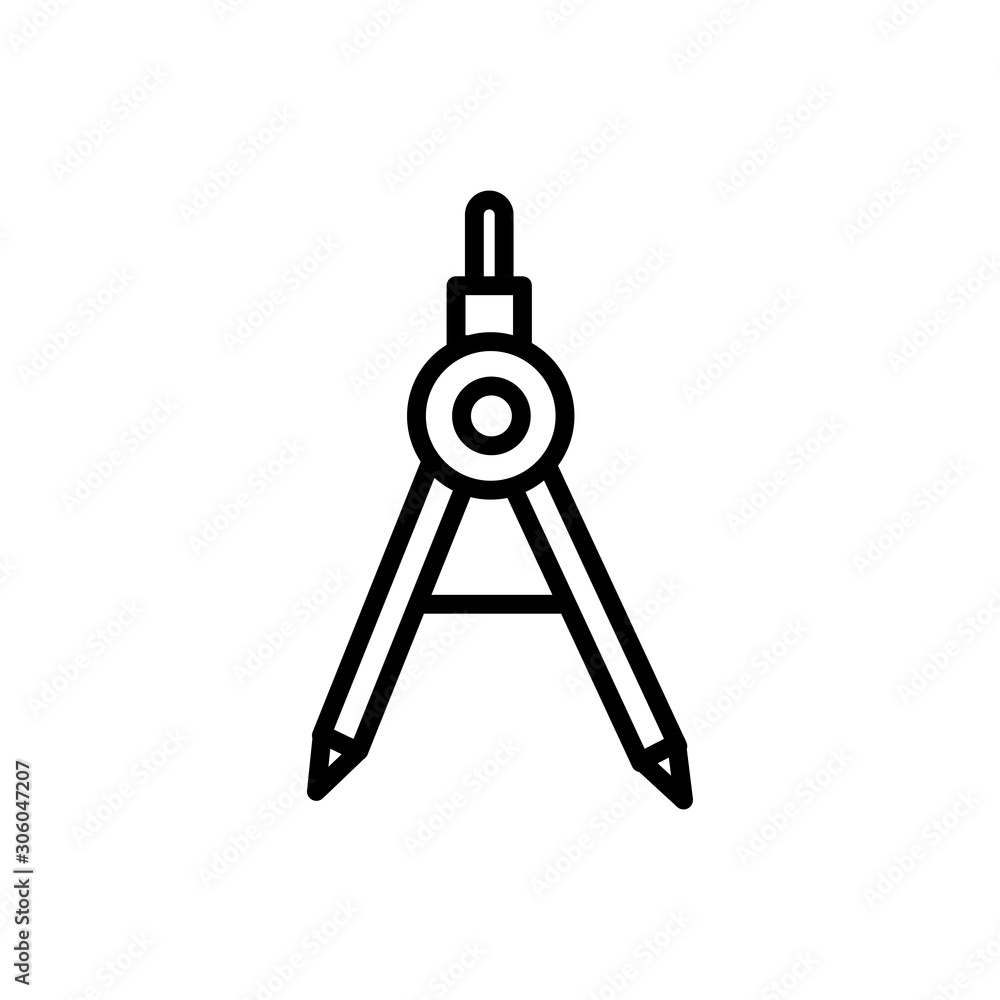 compass geometry tool architecture icon line style compass geometry tool architecture icon line style
