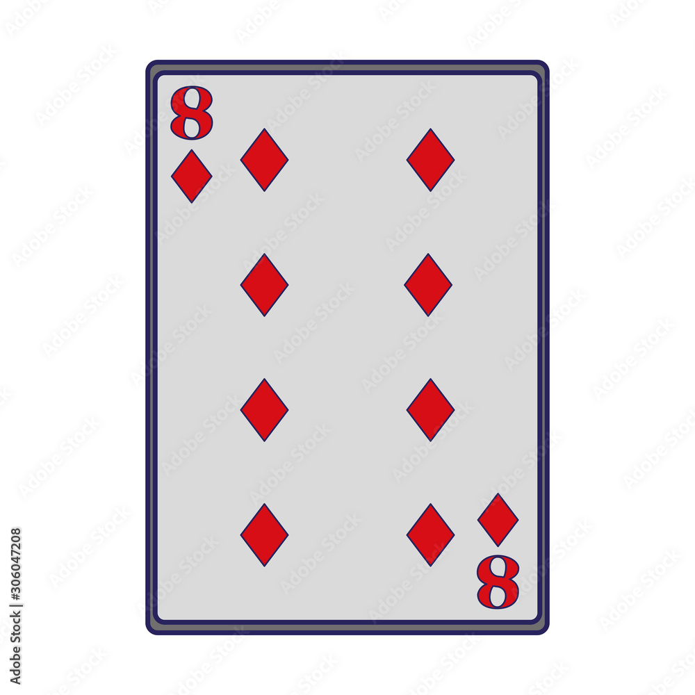 Obraz premium eight of diamonds card icon, colorful design