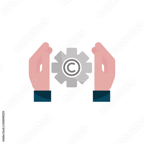 hands setting property intellectual copyright icon