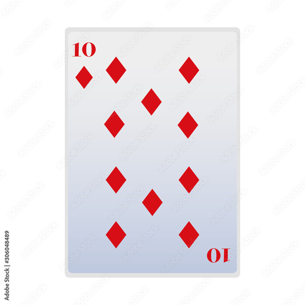Obraz premium ten of diamonds card icon, colorful design