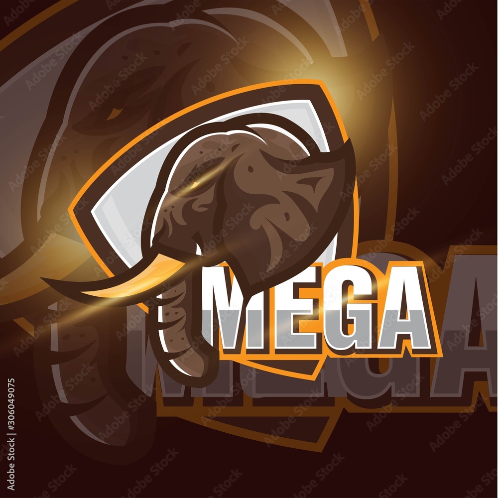 elephant head vector mascot logo design vector with modern illustration ...