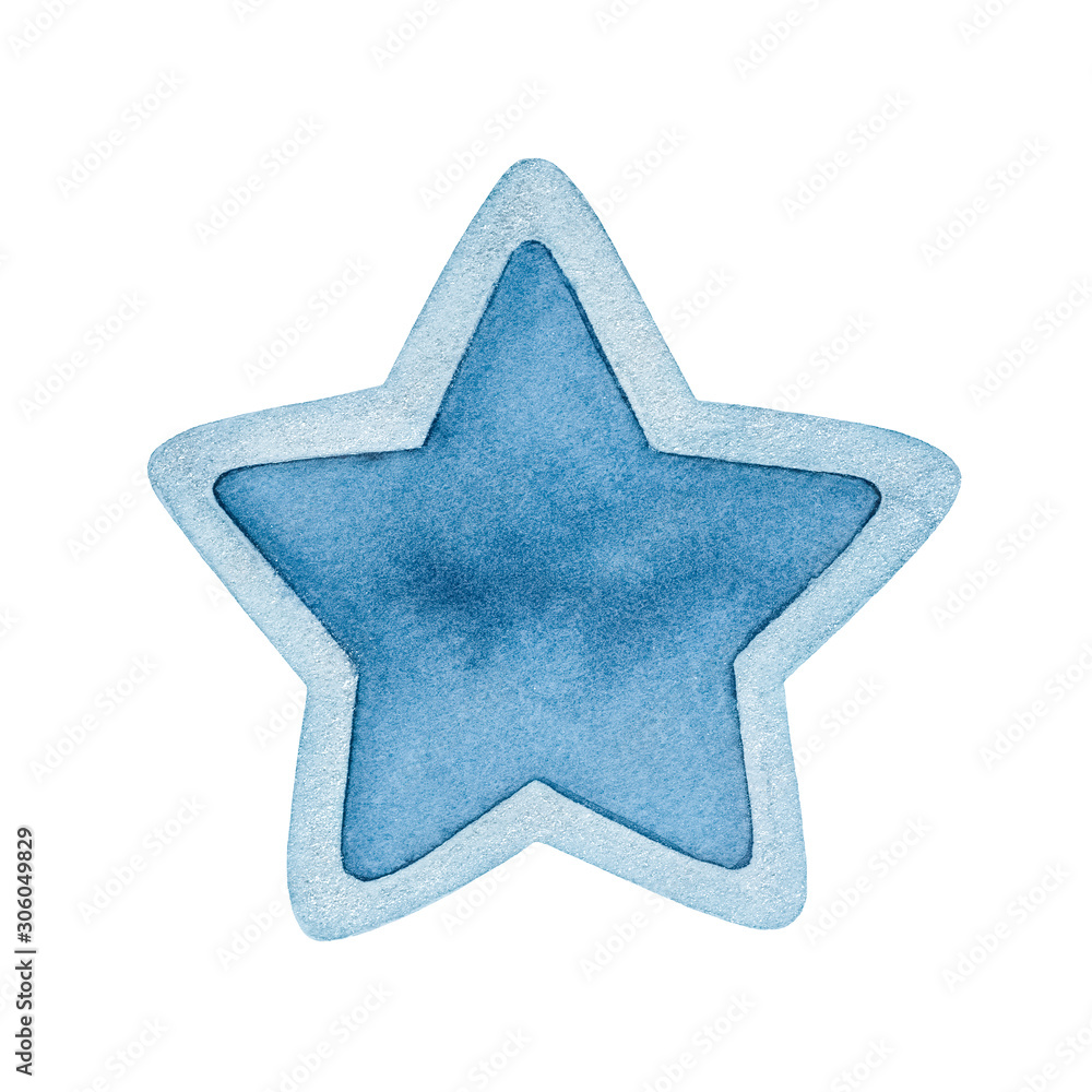 light blue star clip art