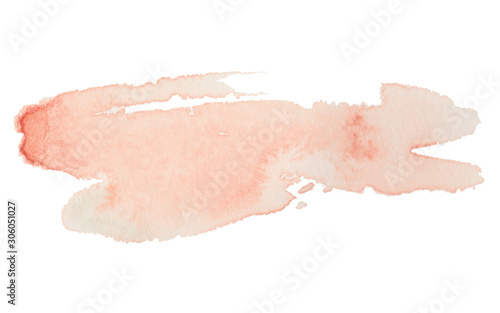 Watercolor texture background in pink/orange/peach. Watercolor brush stroke