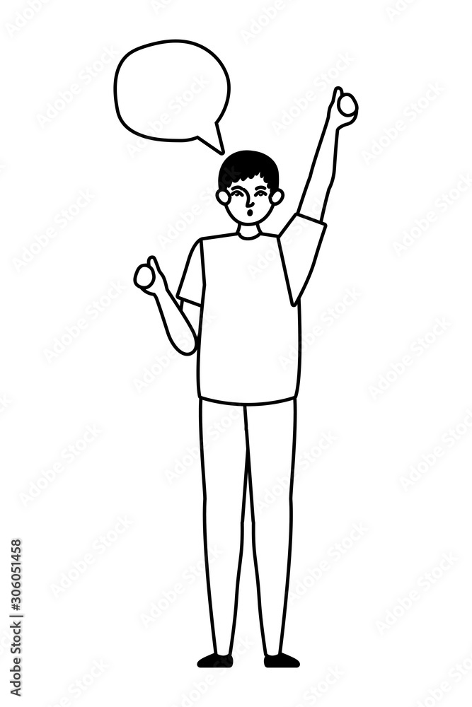 Avatar man with communication bubble vector design Avatar man with communication bubble vector design