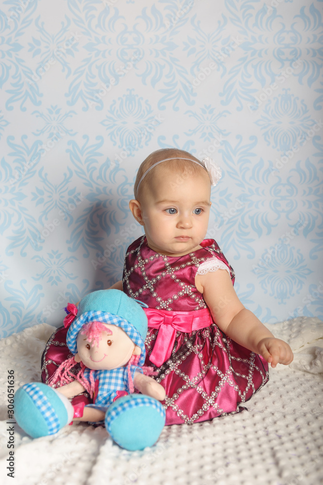 Portrait of adorable baby girl. Childhood. Authentic image. Portrait of adorable baby girl. Childhood. Authentic image.