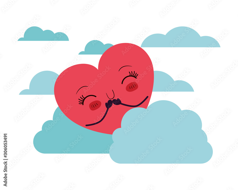 Happy valentines heart cartoon vector design Happy valentines heart cartoon vector design