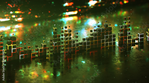 Glowing Level meter music e...