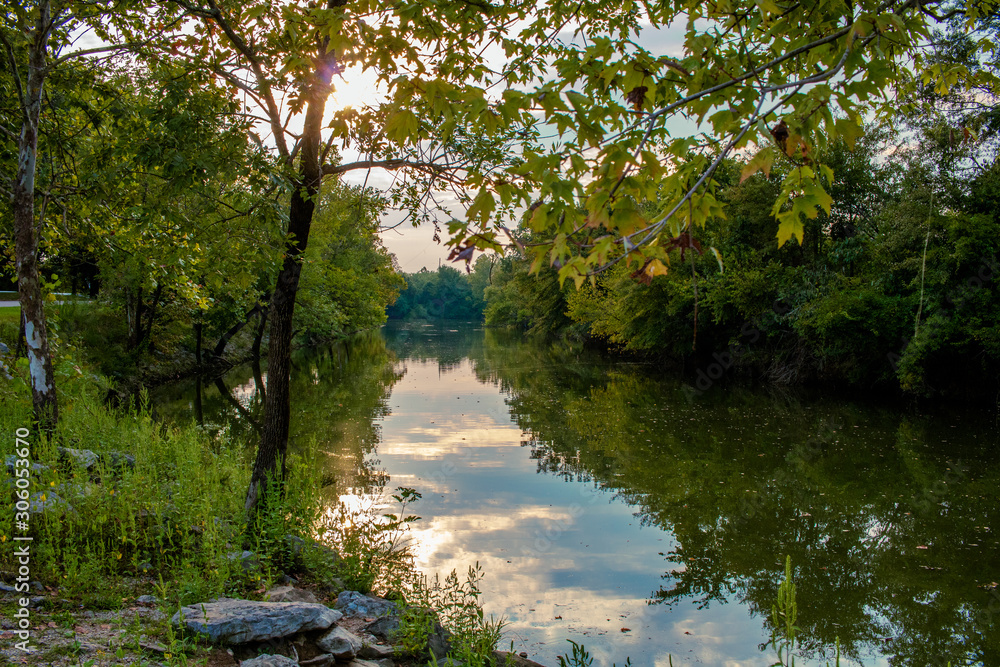 Sunset on the River Bank Sunset on the River Bank