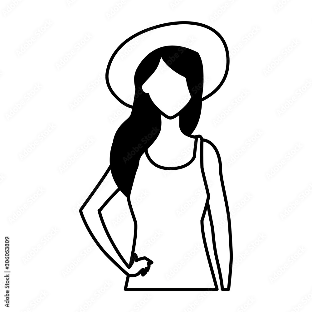 woman faceless standing on white background woman faceless standing on white background
