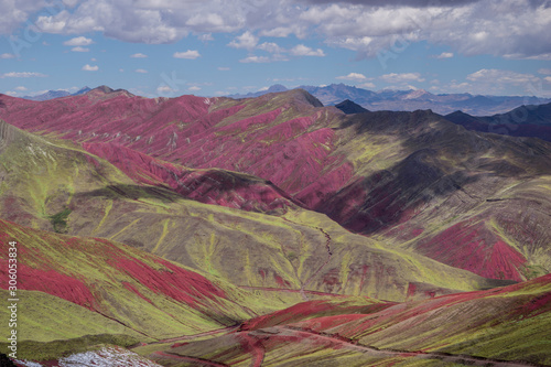 Red Valley near the rainbow mountain in Palccoyo, Cusco, Peru photo