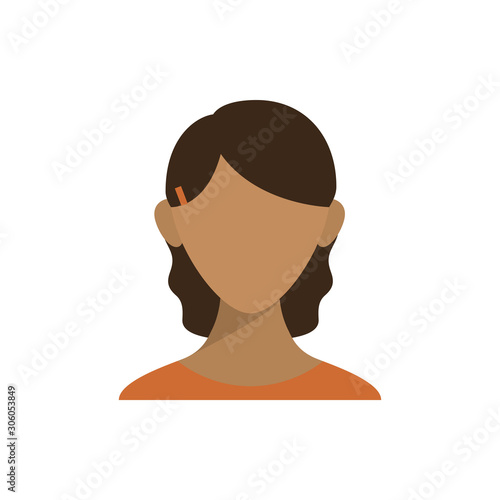 Isolated woman head vector design