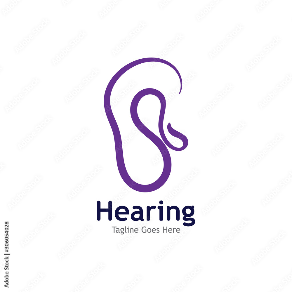 Fototapeta premium Hearing Logo Template vector icon illustration