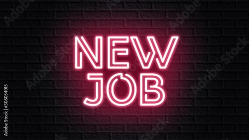 red neon video animation new job