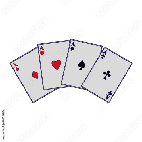 aces of playing cards icon over white background, colorful design ,