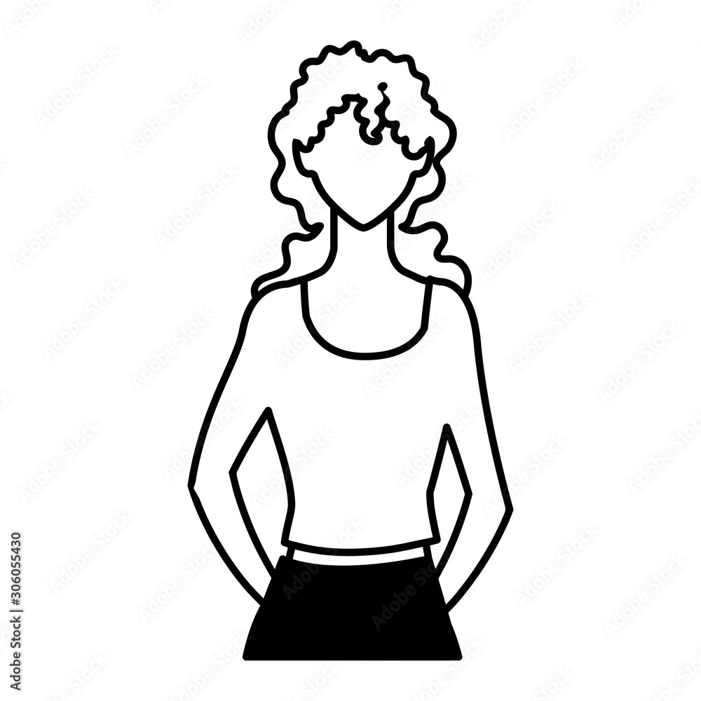 Fototapeta premium woman faceless standing on white background