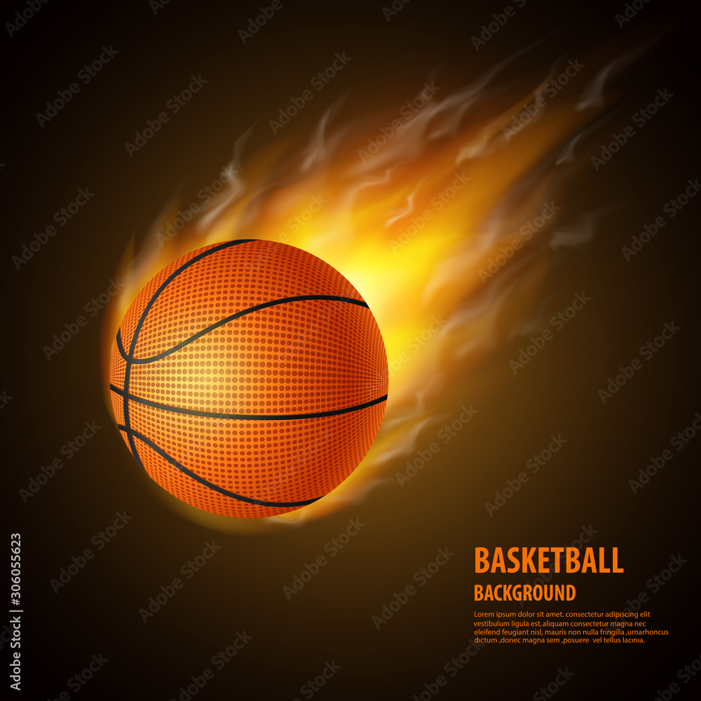 Obraz premium Realistic basketball background. Vector illustration