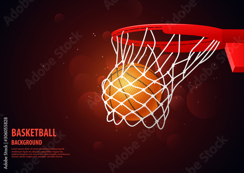 Basketball tournament with stadium background. vector illustration