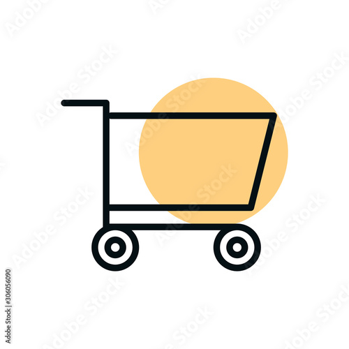 cart market commerce shopping line style dot color