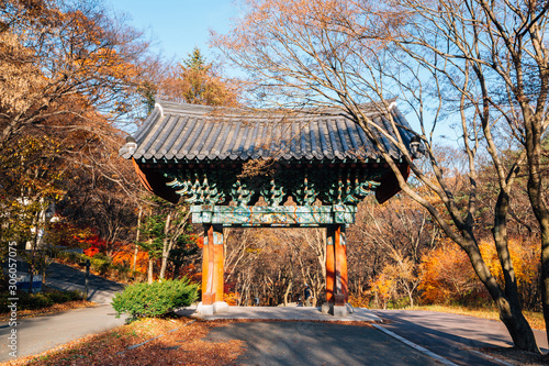 Donghaksa Temple, Gyeryongsan National Park at autumn in Gongju, Korea photo