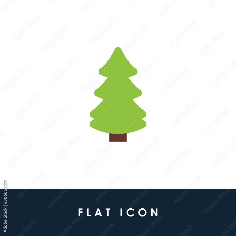 Flat Icon Christmas Tree Illustration Vector Design. Using For Banner, Postcard Flat Icon Christmas Tree Illustration Vector Design. Using For Banner, Postcard