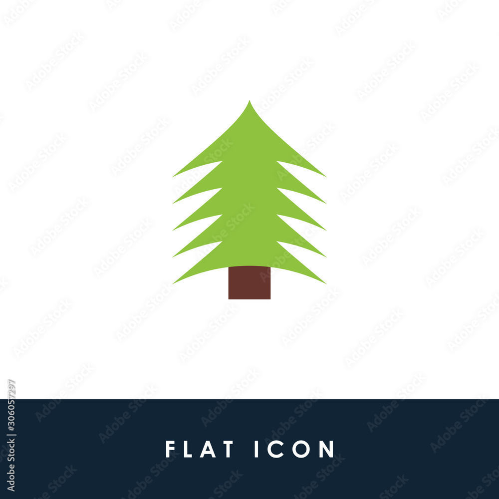 Flat Icon Christmas Tree Illustration Vector Design. Using For Banner, Postcard Flat Icon Christmas Tree Illustration Vector Design. Using For Banner, Postcard