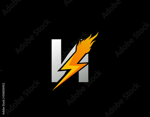 Fire Flash N Letter Logo Icon