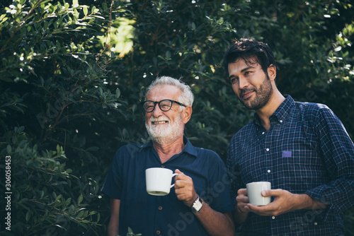 Happy Father and son with c...
