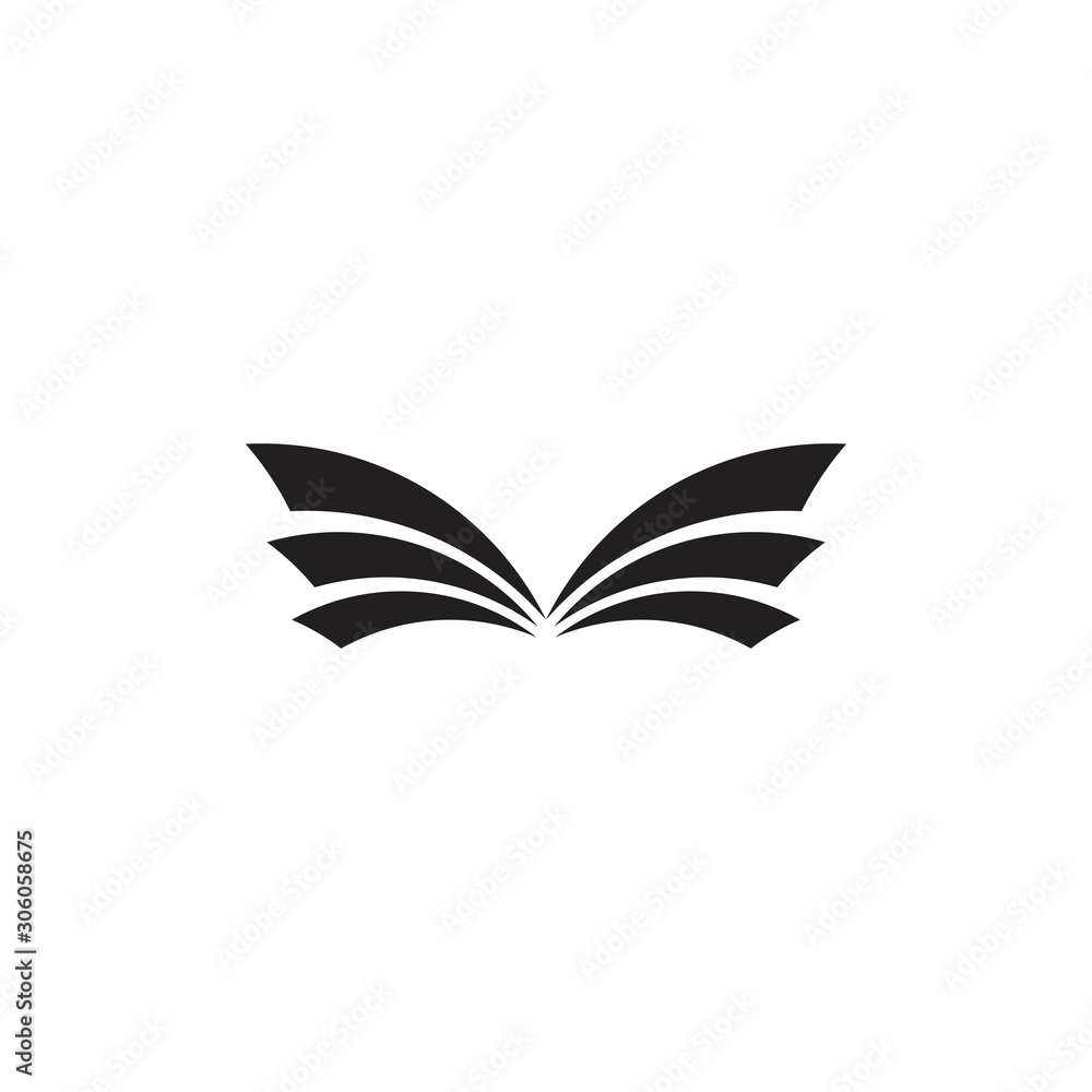 stripes geometric book wings logo vector stripes geometric book wings logo vector