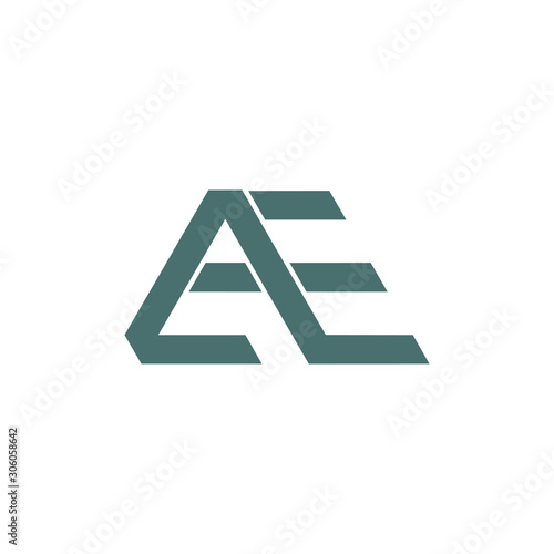 letter ae simple motion geometric logo vector