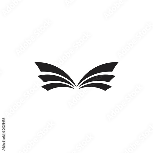 stripes geometric book wings logo vector