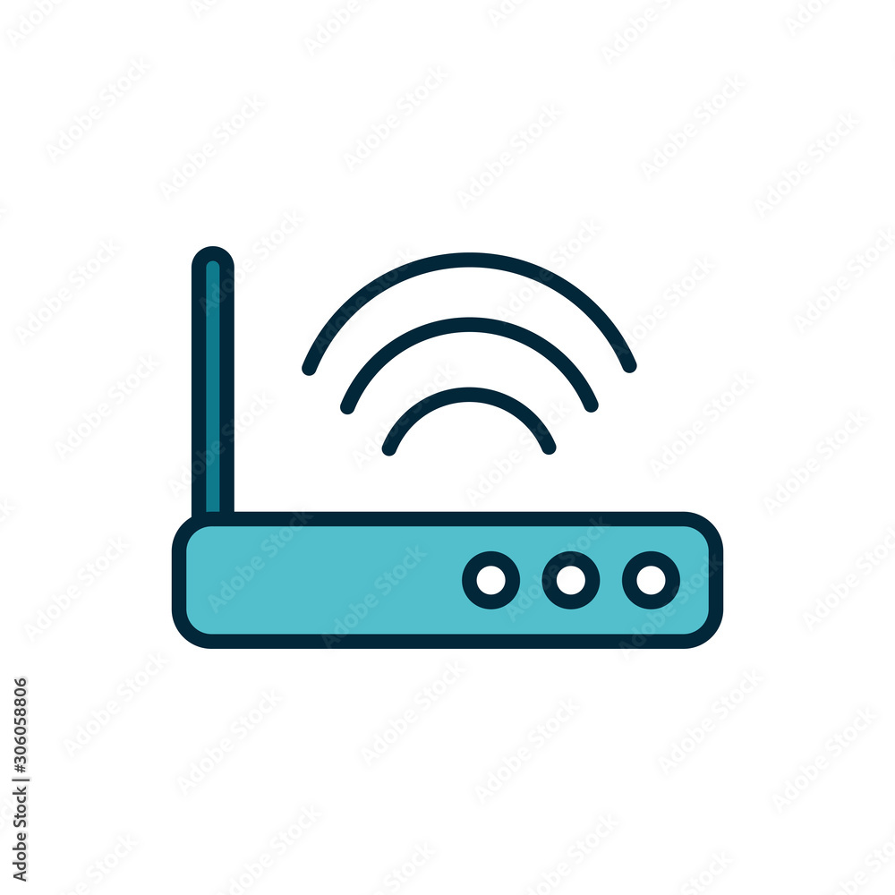 router technology signal internet of things line and fill icon router technology signal internet of things line and fill icon