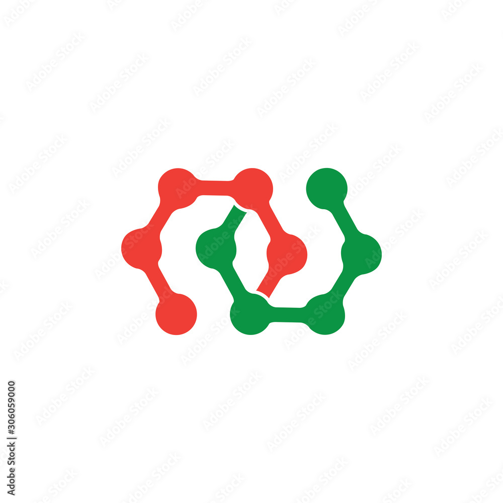 letter un linked dots line logo vector letter un linked dots line logo vector