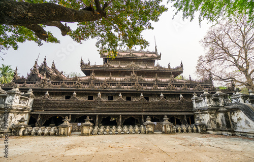 Shwenandaw Monastery, also known as the Golden Palace Monastery in Mandalay, Myanmar photo