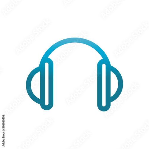 music headphones user interface blue gradient
